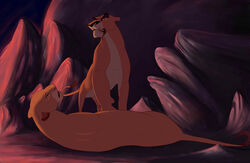 2010 blood bodily_fluids daanzi digital_media_(artwork) disney duo felid female feral lion lying mammal on_side pantherine rock sarabi_(the_lion_king) the_lion_king zira_(the_lion_king)