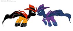 2013 alpha_channel cape clothing costume duo earth_pony equid equine evil_double female feral friendship_is_magic hasbro hat headgear headwear horse mammal mare_do_well_(mlp) my_little_pony niban-destikim parody pony text url