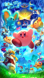  absurdres adeleine anniversary awoofy bandana bandana_waddle_dee blue_bandana bug bun_(kirby) business_suit_(kirby) butterfly car chef_kawasaki chuchu_(kirby) code_cube_(kirby) commentary_request coo_(kirby) dark_matter_(kirby) dark_meta_knight daroach dimension_mirror dragoon_(kirby) easel elfilin energy_sphere_(kirby) english_text escargon everyone flamberge_(kirby) francisca_(kirby) fumu_(kirby) gooey_(kirby) grass hammer hat heart highres hyness jumping kine_(kirby) king_dedede kirby kirby&#039;s_adventure kirby&#039;s_dream_land kirby&#039;s_dream_land_2 kirby&#039;s_dream_land_3 kirby&#039;s_return_to_dream_land kirby:_planet_robobot kirby:_right_back_at_ya kirby:_star_allies kirby:_triple_deluxe kirby_(series) kirby_64 kirby_air_ride kirby_and_the_amazing_mirror kirby_and_the_forgotten_land kirby_squeak_squad kirby_super_star kracko magolor marx_(kirby) meta_knight moon morpho_knight morpho_knight_(butterfly) motor_vehicle nago_(kirby) nightmare_(kirby) nightmare_orb outdoors painting_(action) pitch_(kirby) pop_star rayman_limbs ribbon_(kirby) rick_(kirby) robobot_armor shadow_kirby shiburingaru spoilers star_(sky) star_(symbol) sun_stone_(kirby) susie_(kirby) taranza tearing_up void_termina waddle_dee waddle_doo whispy_woods wings zan_partizanne zero_(kirby) 