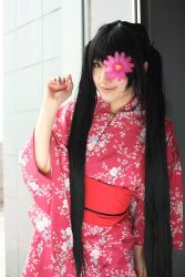  cosplay eyepatch flower_eyepatch gintama highres photo saya saya_(cosplayer) yagyu_kyubei yagyuu_kyuubei 