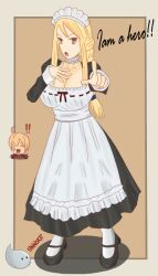  !! agrias_oaks blonde_hair braid breasts choker cleavage female final_fantasy final_fantasy_tactics godou huge_breasts long_hair maid maid_headdress maid_uniform male open_mouth ramza_beoulve short_hair single_braid uniform yellow_eyes 