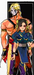  balrog capcom chinese_clothes chun-li double_bun mask muscle pixiv_thumbnail resized street_fighter tattoo vega 