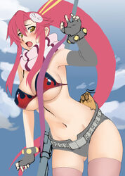  bikini_top blush boota breasts cleavage gun metadora tengen_toppa_gurren-lagann tengen_toppa_gurren_lagann weapon yoko_littner 