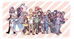  6+boys 6+girls aged_down artoria_pendragon_(fate) assassin_(fate/zero) bad_id bad_pixiv_id beard berserker_(fate/zero) carrying cup dark-skinned_female dark_skin diarmuid_ua_duibhne_(lancer)_(fate) doughnut drinking_glass eating emiya_kiritsugu everyone facial_hair fate/zero fate_(series) father_and_daughter female_assassin_(fate/zero) food gilgamesh_(fate) gilles_de_rais_(caster)_(fate) handheld_game_console heart highres hisau_maiya illyasviel_von_einzbern irisviel_von_einzbern iskandar_(fate) kakesho_(rarara_ra) kayneth_el-melloi_archibald kotomine_kirei lion lolicon matou_kariya matou_sakura mercury_(element) mister_donut mother_and_daughter multiple_boys multiple_girls musical_note official_alternate_costume on_head pantyhose person_on_head playstation_portable pon_de_lion saber_(fate) shoulder_carry sola-ui_nuada-re_sophia-ri thighhighs tohsaka_rin tohsaka_tokiomi uryuu_ryuunosuke volumen_hydragyrum_(fate) waver_velvet wine_glass 