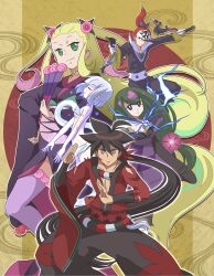  fan gun hiteihime_(katanagatari) katanagatari snake souda_emonzaemon togame yasuri_nanami yasuri_shichika 