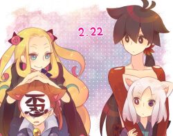  hiteihime_(katanagatari) katanagatari nekomimi souda_emonzaemon togame yasuri_shichika 