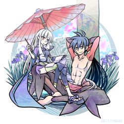  abs flowers katanagatari togame umbrella yasuri_shichika 