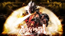  asura&#039;s_wrath augus_(asura&#039;s_wrath) blade capcom cyber_connect_2 epic glowing_eyes moon runes shirtless sword wallpaper weapon white_eyes white_hair 