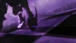  animated animated anime_screenshot armor ass belt black_hair black_rock_shooter boots chains checkered female flaming_eye gauntlets greaves imageboard_desourced insane_black_rock_shooter long_hair lowres midriff navel non-web_source purple_eyes short_shorts shorts solo spoilers twintails uneven_twintails 