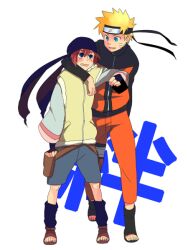  1boy amaru androgynous artist_request blonde_hair blue_eyes blush facial_mark female forehead_protector hat mole naruto naruto:_bonds naruto_shippuuden red_hair reverse_trap standing tomboy uzumaki_naruto vest 