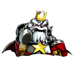  beard byte_(grunty-hag1) cape crown facial_hair gloves mario_(series) no_humans red_eyes smithy star_(symbol) super_mario_rpg white_hair 