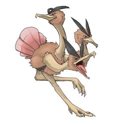  andrea_botiller bent_over commentary_request dodrio full_body multiple_heads no_humans pokemon pokemon_(creature) solo tongue transparent_background 