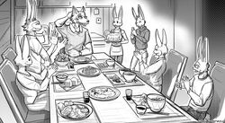  absurd_res anthro aunt_(lore) aunt_and_nephew_(lore) beastars birthday birthday_cake brother_(lore) cake canid canine canis chair clapping closed_eyes daughter_(lore) dessert domestic_rabbit dwarf_rabbit english_text eyewear family fan_character fangs father_(lore) father_and_child_(lore) father_and_daughter_(lore) father_and_son_(lore) female food furniture glasses grandchild_(lore) grandfather_(lore) grandfather_and_grandchild_(lore) grandfather_and_grandson_(lore) grandmother_(lore) grandmother_and_grandchild_(lore) grandmother_and_grandson_(lore) grandparent_(lore) grandparent_and_grandchild_(lore) grandson_(lore) group hand_behind_head haru&#039;s_brother_(beastars) haru&#039;s_father_(beastars) haru&#039;s_mother_(beastars) haru&#039;s_sister_(beastars) haru_(beastars) hi_res holding_object hybrid lagomorph larger_male lee_(greatlizardwizard) legoshi&#039;s_chimera_(beastars) legoshi_(beastars) leporid looking_at_another male mammal monochrome mother_(lore) mother_and_child_(lore) mother_and_daughter_(lore) mother_and_son_(lore) nephew_(lore) noodles onigiri oryctolagus parent_(lore) parent_and_child_(lore) parent_and_daughter_(lore) parent_and_son_(lore) party predator/prey rabbit ramen rice salad scar sibling_(lore) sister_(lore) sitting size_difference smaller_female smaller_male smile son_(lore) stated_adult stated_age sunny_frostwolf table teeth text uncle_(lore) uncle_and_nephew_(lore) wolf 