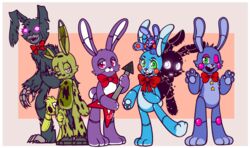  2019 3_toes 4_fingers alpha_channel animatronic anthro ask-the-bons black_body blue_body blue_fur bonnie_(fnaf) border buckteeth cheek_tuft claws eyelashes eyeshadow facial_tuft feet femboy fingers five_nights_at_freddy&#039;s five_nights_at_freddy&#039;s_2 five_nights_at_freddy&#039;s_3 five_nights_at_freddy&#039;s_4 freddy_fazbear&#039;s_pizzeria_simulator fur glowing glowing_eyes green_body green_eyes green_fur grey_body group guitar half-closed_eyes head_tuft lagomorph leporid long_ears machine makeup male mammal metal musical_instrument narrowed_eyes nightmare_bonnie_(fnaf) notched_ear one_eye_closed open_mouth open_smile pawpads pink_body pink_eyes plucked_string_instrument plushtrap_(fnaf) puppet_bonnie_(fnafsl) purple_body rabbit ribbons robot rockstar_bonnie_(fnaf) scottgames shadow shadow_bonnie_(fnaf) sharp_teeth signature sister_location smile springtrap_(fnaf) standing string_instrument teeth toe_claws toes toy_bonnie_(fnaf) transparent_border tuft undead white_body white_eyes 