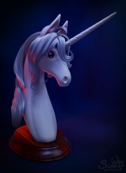  3d_(artwork) amalthea bust_portrait digital_media_(artwork) equid equine female feral figurine head hi_res horn horse lady_amalthea mammal mythological_creature mythological_equine mythology portrait sculpture solo statue sunny_way the_last_unicorn unicorn zbrush_(artwork) 