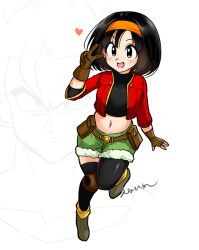  bitch black_hair dragon_ball dragon_ball_super female full_body hooker pan_(dragon_ball) prostitute prostitution pussy short_hair shorts solo v 