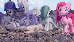  16:9 3d_(artwork) 4k absurd_res armor barn blue_eyes boulder_(mlp) clothing cutie_mark digital_media_(artwork) earth_pony equid equine female feral fetlocks fluffy fluffy_mane fluffy_tail friendship_is_magic fur gesture grey_body group hair hasbro hat headgear headwear helmet hi_res horse limestone_pie_(mlp) looking_at_viewer mammal marble_pie_(mlp) maud_pie_(mlp) my_little_pony open_mouth outside pickelhaube pinkamena_(mlp) pinkie_pie_(mlp) pony promotional_material purple_eyes purple_hair rock rock_farm silkworm205 source_filmmaker_(artwork) tail waving widescreen 