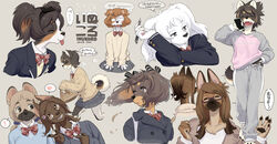  2023 anthro blep bottomwear breasts canid canine canis character_request chigusa_hana clothed clothing digital_media_(artwork) domestic_dog female female_anthro fur group hair hi_res inukoro_(kikurage) japanese_text kanbe_yuki kemono kikurage kuroshiba_nagomi mammal multicolored_body multicolored_fur multiple_images papillon school_uniform shiba_inu shirakawa_tamami skirt spitz sweater text tongue tongue_out topwear toy_dog translation_request uniform 