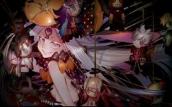  abigail_williams_(fate) abigail_williams_(third_ascension)_(fate) black_bow black_gloves black_hat bow breasts chaldea_uniform charles-henri_sanson_(fate) circe_(fate) commentary_request elbow_gloves fate/grand_order fate_(series) female floating_hair fujimaru_ritsuka_(male) gloves grin hat hat_bow long_hair looking_at_viewer looking_to_the_side mash_kyrielight mata_hari_(fate) multiple_bows nezha_(fate) orange_bow ota_(ota-0000) parted_bangs print_bow purple_eyes queen_of_sheba_(fate) revealing_clothes robin_hood_(fate) small_breasts smile solo star_(symbol) star_print upper_body v-shaped_eyebrows very_long_hair white_hair witch_hat 