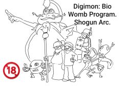  ambiguous_gender amphibian babamon bandai_namco bookman_v clothed clothing digimon digimon_(species) elderly_female female feral group hooves human humanoid interspecies male male/female mammal ninja ninjamon otoamon overweight overweight_male samurai shogungekomon tadpole underhoof warrior 