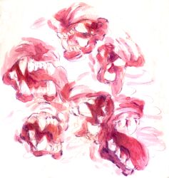  2015 2n2n mouth_shot open_mouth restricted_palette sketch_page teeth watercolor_(artwork) 