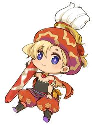  art_brush bad_id bad_twitter_id bare_shoulders blonde_hair blue_eyes chibi closed_mouth earrings female final_fantasy final_fantasy_vi full_body hat jewelry looking_at_viewer mota paintbrush relm_arrowny short_hair simple_background smile solo white_background 