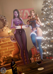  2024 2girls 3d big_ass big_breasts big_butt big_thighs bodysuit christmas christmas_decorations christmas_lights christmas_ornaments christmas_present christmas_tree high_heel_boots high_heels image mercy new_year new_year_2024 new_years_eve overwatch overwatch_2 pantyhose stockings trsensualstudio watermark widowmaker 