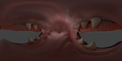  2:1 360_fov 3d_(artwork) absurd_res ambiguous_gender anthro digital_media_(artwork) eating hi_res huge_filesize inside_mouth open_mouth panorama quantum0 sergal solo teeth throat tongue untied_verbeger vore 