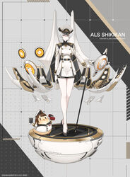  azur_lane black_cape black_footwear breasts buttons cane cape closed_mouth commentary dishwasher1910 double-breasted english_commentary english_text epaulettes female female_commander_(azur_lane) full_body gloves hat high_heels highres holding holding_cane jacket large_breasts long_sleeves looking_at_viewer manjuu_(azur_lane) military military_hat military_uniform miniskirt pale_skin rigging short_hair skirt smile solo standing uniform white_gloves white_hair white_jacket yellow_eyes 