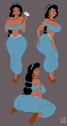  1girls 2019 aladdin alternate_ass_size alternate_breast_size arabian ass ass_shake bare_shoulders big_ass big_breasts black_hair bootijuse bouncing_ass bouncing_breasts breasts brown_eyes bubble_ass bubble_butt cleavage clothed clothing curvy dark-skinned_female dark_skin deviantart disney disney_princess earrings female female_only full_body fully_clothed gigantic_ass grey_background hourglass_figure huge_ass human human_only jewelry large_breasts long_ass long_hair model_sheet necklace nipple_bulge off_shoulder princess princess_jasmine seductive signature simple_background smelly_ass smiling solo solo_female thick_thighs thin_waist tiara twerking wasp_waist wide_hips 