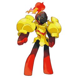  1other absurdres armarouge armor commentary english_commentary fiery_hair full_body helmet highres kitakaze_tomohiro legs_apart looking_at_viewer official_art other_focus pokemon pokemon_(creature) pokemon_sv red_eyes solo standing transparent_background 