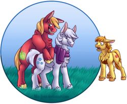  alpha_channel big_macintosh_(mlp) blonde_hair blue_eyes braeburn_(mlp) cutie_mark double_diamond_(mlp) duo_focus earth_pony equid equine feral friendship_is_magic fur grass green_eyes group hair hasbro hooves horse looking_at_viewer male male/male mammal miz-jynx my_little_pony open_mouth outside plant pony red_body red_fur scarf sky smile tongue tongue_out white_body white_fur white_hair yellow_body yellow_fur 