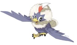  bird black_eyes claws commentary english_commentary flying full_body no_humans pinkgermy pokedex_number pokemon pokemon_(creature) rufflet solo transparent_background 