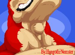  2019 abs animated anthro bodily_fluids canid canine canis digital_media_(artwork) dobermann domestic_dog drooling duo forced fox furry gif grin hungothenomster internal loop macro male male_only mammal micro muscular oral_vore pinscher pixel_art red_body red_skin saliva sharp_teeth size_difference skrap smile solo solo_male swallowing tan_body tan_skin teeth throat_bulge tongue uvula vore 