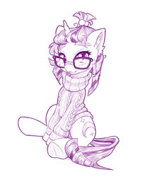  2020 clothing cutie_mark dstears equid equine eyewear female feral friendship_is_magic full-length_portrait glasses graphite_(artwork) hasbro hi_res horn looking_at_viewer mammal monochrome moondancer_(mlp) my_little_pony mythological_creature mythological_equine mythology pencil_(artwork) portrait purple_theme quadruped simple_background sitting solo sweater topwear traditional_media_(artwork) turtleneck unicorn white_background 