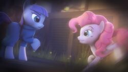  16:9 2014 3d_(artwork) blue_clothing blue_eyes clothed clothing digital_media_(artwork) duo earth_pony equid equine eyelashes eyeshadow female feral ferexes friendship_is_magic fur grass hair happy hasbro hi_res hooves horse makeup mammal maud_pie_(mlp) my_little_pony pink_body pink_fur pink_hair pink_tail pinkie_pie_(mlp) plant pony purple_hair purple_tail quadruped smile tail widescreen 