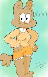  2018 5:8 anthro bear brown_body brown_fur brown_tail character_name clothing female fur hi_res mammal marma_(puppkittyfan1) paws puppkittyfan1 signature solo tagme tail white_clothing yellow_clothing 