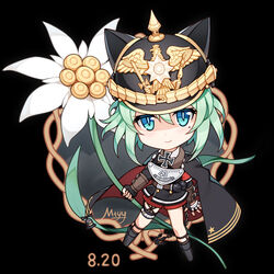  animal_ears animal_hat artist_name black_background black_cape black_dress black_hat black_socks blue_eyes bow cape cat_ears cat_hat closed_mouth commentary_request cross dress female flower green_bow hair_between_eyes hat head_tilt holding holding_flower iron_cross kneehighs looking_at_viewer mole mole_under_eye mtyy multicolored_cape multicolored_clothes photoshop_(medium) pleated_dress red_cape simple_background smile socks solo star_(symbol) warship_girls_r white_flower z21_wilhelm_heidkamp_(warship_girls_r) 