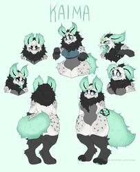  2019 4_toes angry anthro belly biped black_body black_feet black_fur black_legs black_mane black_tuft blue_clothing blue_shirt blue_topwear bottomless breasts chest_tuft closed_eyes clothed clothing digital_media_(artwork) dragon ears_down english_text feet female fingers forked_tongue front_view frown full-length_portrait fur furred_dragon furred_scalie green_background green_ears green_eyes green_horn green_pawpads green_paws green_tail grey_belly grey_body grey_fur grey_spots hair half-length_portrait happy hi_res horn mane markings model_sheet multicolored_body multicolored_fur multiple_images mythological_creature mythological_scalie mythology narrowed_eyes neck_tuft non-mammal_breasts nude open_mouth pawpads paws pivoted_ears portrait scalie shirt simple_background smile solo spots spotted_body spotted_fur standing tail tail_tuft tametama teeth text toes tongue tongue_out topwear tuft url white_body white_fur wide_hips 