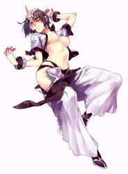  amiya64k7 arrancar black_hair black_panties bleach blue_eyes blush breasts closed_mouth commentary_request cum cum_on_body cum_on_breasts emilou_apacci female heterochromia horns looking_at_viewer medium_breasts navel nipples open_clothes panties pants short_hair single_horn solo underwear yellow_eyes 