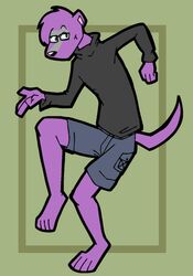  ambiguous_gender bottomwear clothing denim denim_bottomwear denim_clothing fur jeans mammal mustelid musteline pants purple_body purple_fur sweater tabbiewolf topwear true_musteline weasel 