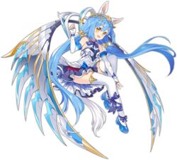  :d animal_ears ark_order artist_request bare_shoulders blue_bow blue_bowtie blue_flower blue_hair blue_ribbon bow bowtie dress elbow_gloves female fingerless_gloves flower frilled_dress frills full_body gloves gold_trim horse_ears horse_tail leg_ribbon long_hair low_twintails mechanical_wings official_art pegasus_(ark_order) ribbon shoes sidelocks sleeveless sleeveless_dress smile solo tachi-e tail thighhighs tiara transparent_background twintails variant_set very_long_hair white_dress white_gloves white_thighhighs wing_hair_ornament wings wrist_cuffs yellow_eyes 