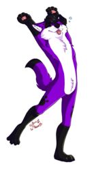  alpha_channel anthro black_hair canid canine canis closed_eyes domestic_dog elkhound hair handpaw male mammal morning pawalo paws purple_body solo spitz stretching tired tongue tongue_out yuuzea 