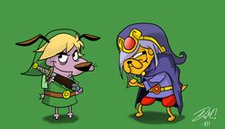  adventure_time alternate_costume beagle canid canine canis cartoon_network clothing clothing_swap cosplay courage_the_cowardly_dog courage_the_cowardly_dog_(character) crossover crossover_cosplay domestic_dog hunting_dog jake_the_dog link male mammal minish minish_cap nintendo scent_hound the_legend_of_zelda thin_calves thin_legs thin_thighs toon_link toy_dog unknown_artist vaati wind_waker 