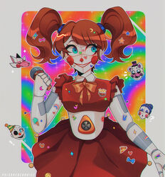  1_eye :o ambiguous_gender animatronic anthro ballerina ballet ballora_(fnafsl) basket bear black_nose blue_background blue_eyes blue_hair blush body_stickers border bottomwear bow_(feature) bow_sticker bow_tie breasts butter canid canine circus_baby_(fnaf) closed_eyes clothed clothing clown clown_nose container dairy_products dessert disembodied_head ear_piercing ear_ring electronics emanata ennard_(fnafsl) exclamation_point exotic_butters eyelashes female five_nights_at_freddy&#039;s food fox funtime_foxy_(fnaf) funtime_foxy_(fnafsl) funtime_freddy_(fnafsl) green_background grey_body grey_border group hair hair_bun half-closed_eyes half-length_portrait happy hat headgear headwear heart_sticker heart_symbol hi_res holding_microphone holding_object humanoid ice_cream ice_cream_cone lagomorph leporid long_hair looking_aside looking_away machine male mammal microphone moon multicolored_body narrowed_eyes not_furry_focus open_mouth orange_background party_hat pepperoni pepperoni_pizza piercing pink_body pink_ears pizza poisoned-c00kies portrait purple_ears question_mark rabbit rainbow rainbow_background raised_arm red_background red_hair red_nose ribbons ring_piercing robot rosy_cheeks round_ears rounded_star_polygon scottgames shirt shooting_star shooting_star_sticker short_ears simple_background singer sister_location skirt smile smiley_face solo_focus sparkles standing star star_on_body star_polygon sticker teeth top_hat topwear twintails white_body white_ears y2k_(graphic_design) yellow_background 