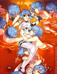  6+girls :&lt; ahoge ankle_grab antenna_hair arm_grab artist_name ass ayanami_rei bleeding blood blue_hair bob_cut bodysuit clone commentary convenient_leg crossed_legs english_commentary girutea grabbing half-closed_eyes hand_on_another&#039;s_cheek hand_on_another&#039;s_face hand_on_breast hugging_another&#039;s_leg multiple_girls neon_genesis_evangelion nude partially_submerged plugsuit pulling_another&#039;s_clothes red_eyes ribs short_hair sidelocks split_mouth submerged twitter_username white_bodysuit 