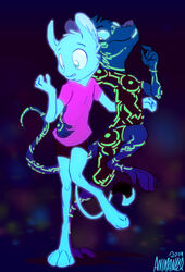  ambiguous_gender animancer anthro blacklight dancing digital_media_(artwork) dipodid duo fur glowing highlights_(coloring) jerboa luck_(animancer) mammal murid murine rat rave rodent simon_(disambiguation) simon_tesla white_body white_fur 