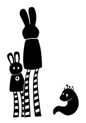  2015 ambiguous_gender animate_inanimate anthro armless biped black_and_white bodily_fluids button_(fastener) crying digital_drawing_(artwork) digital_media_(artwork) group hi_res lagomorph larger_anthro leporid living_plushie mammal mewt_(elly_zupko) monochrome parent_(lore) parent_and_child_(lore) pin_(disambiguation) plushie rabbit rabbit_ears restricted_palette scp_foundation silhouette simple_background size_difference smaller_anthro snoozee_(licoricetree) standing striped_legs sunnyclockwork tears trio white_background worm 