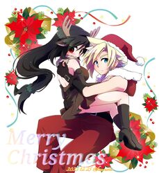  1boy animal_ears antlers ass backless_dress backless_outfit bare_shoulders belt belt_buckle black_gloves black_hair blonde_hair blue_eyes blush boots breasts brown_dress buckle chaotic_dragon christmas closed_mouth cloud_strife commentary_request cosplay couple dated deer_ears dress fake_animal_ears fake_antlers female final_fantasy final_fantasy_vii final_fantasy_vii_ever_crisis final_fantasy_vii_remake floral_background fur-trimmed_headwear fur-trimmed_jacket fur_trim gloves hand_on_another&#039;s_ass hand_on_another&#039;s_back hat high_heel_boots high_heels highres hood hood_down hooded_jacket horns jacket knee_boots large_breasts long_hair looking_at_viewer low-tied_long_hair merry_christmas pants parted_lips pom_pom_(clothes) red_eyes red_headwear red_jacket red_pants reindeer_antlers rudolph_the_red_nosed_reindeer rudolph_the_red_nosed_reindeer_(cosplay) santa_costume santa_hat short_dress sparkle spiked_hair straight tifa_lockhart twitter_username very_long_hair 