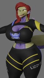  2023 3d_(artwork) anthro artist_name black_clothing blue_clothing bottomwear breasts clothing digital_media_(artwork) fangs female female_(lore) green_body green_scales green_tail hair juna_june_(lizzyglizzy) komodo_dragon lizard lizzyglizzy monitor_lizard multicolored_body multicolored_scales open_mouth purple_body purple_scales purple_tail red_hair reptile scales scalie solo tail teeth thick_thighs topwear two_tone_body two_tone_scales two_tone_tail watermark white_clothing wide_hips yellow_clothing yellow_eyes 